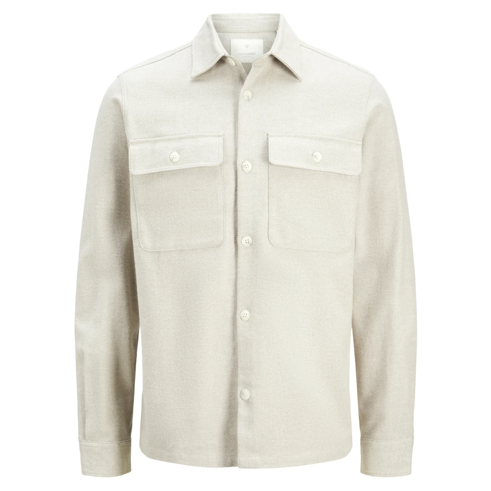 jack & jones Zomer Zand Overshirt Melange Solid Shirt Beige Heren