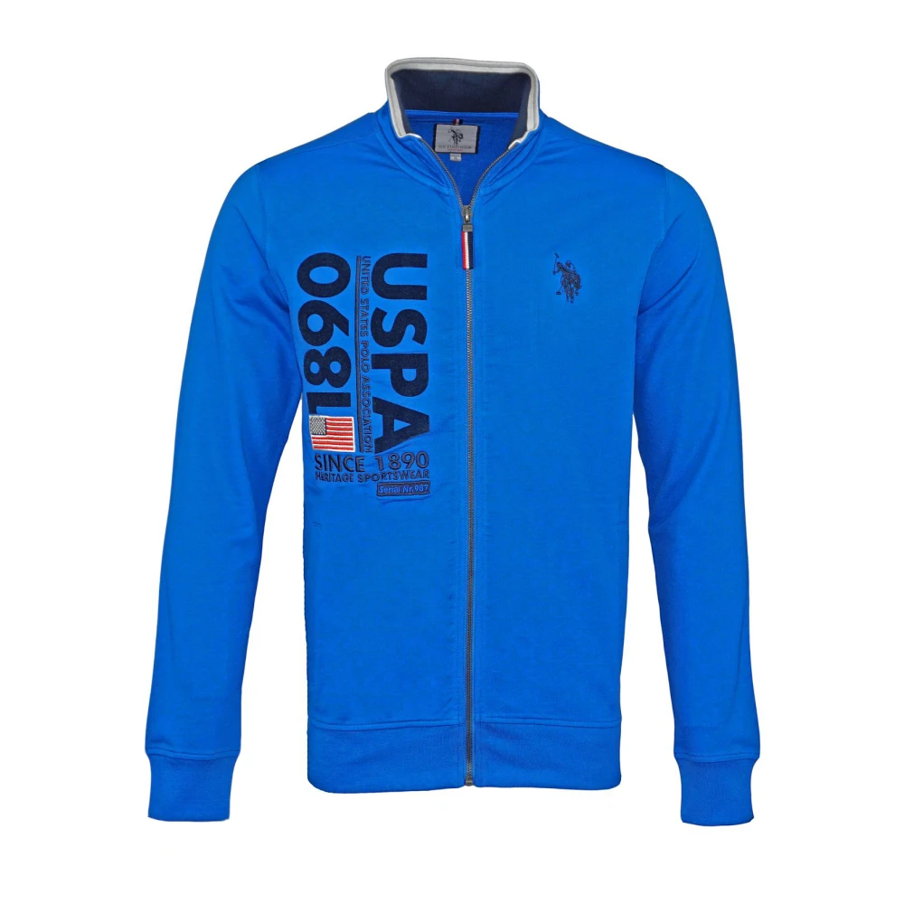U.s. Polo Assn. Heren Sweatjacket met Rits Stijlvolle Jas Blue Heren