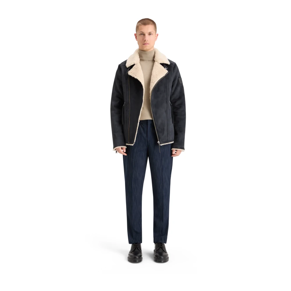 Scotch & Soda Shearling Winterjas Black Heren