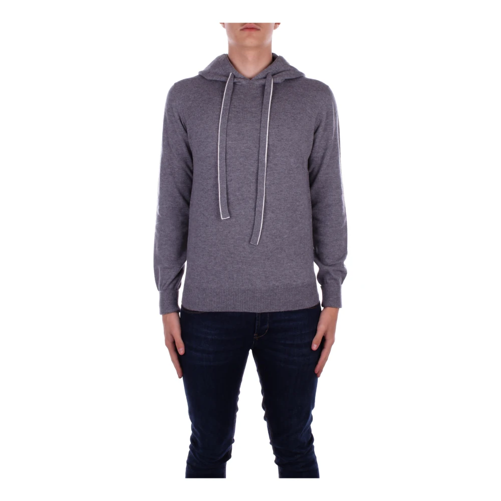 Alpha Studio Hoodie Slim Fit Wol Gray Heren