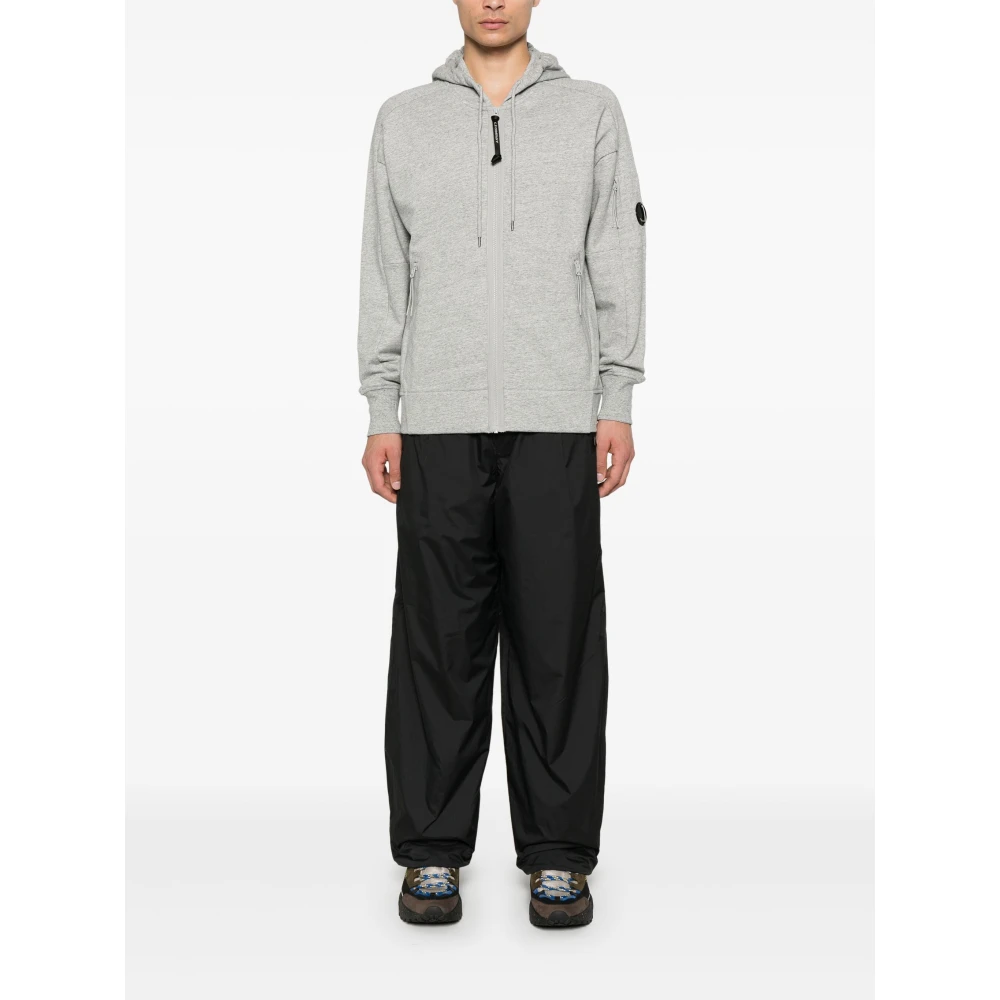 C.P. Company Heather Grey Fleece Hoodie met Lens Detail Gray Heren