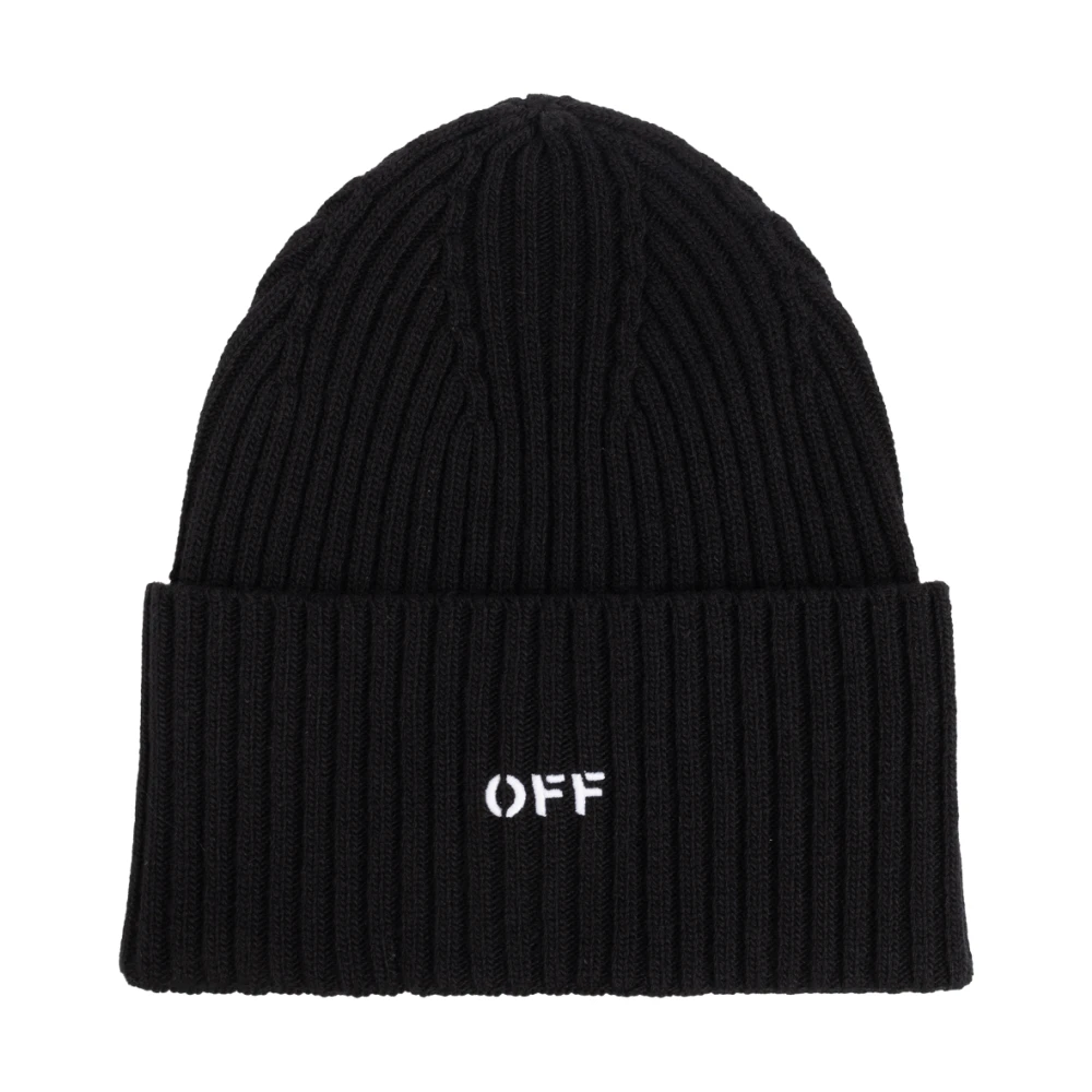 Off-White Off Stamp wollen muts Zwart