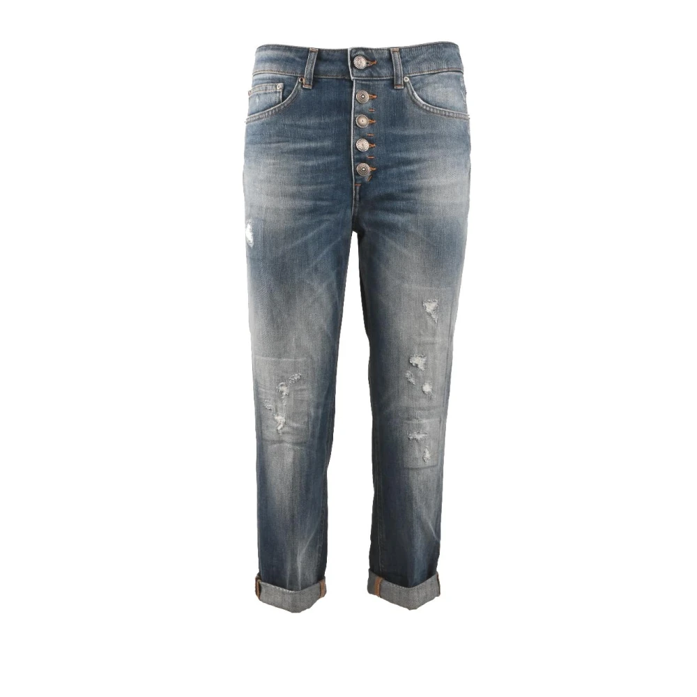 Dondup Damen Blau Baumwoll-Jeans Im Lockeren Ankle-Fit