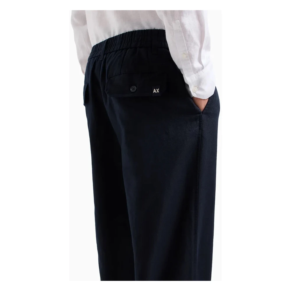 Armani Exchange Straight Trousers Blue Heren