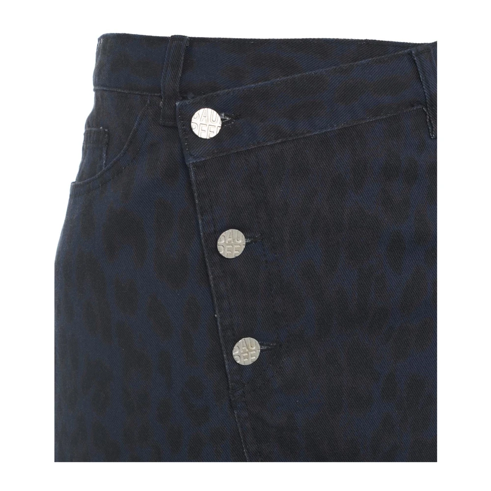BAUM UND PFERDGARTEN Maxi Rok met Dierenprint en Split Blue Dames