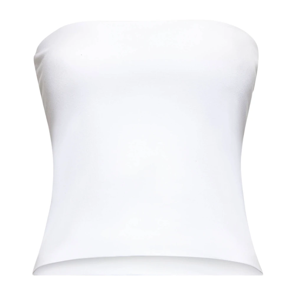 BRUNELLO CUCINELLI Strapless witte top reguliere pasvorm gemaakt in Italië White Dames