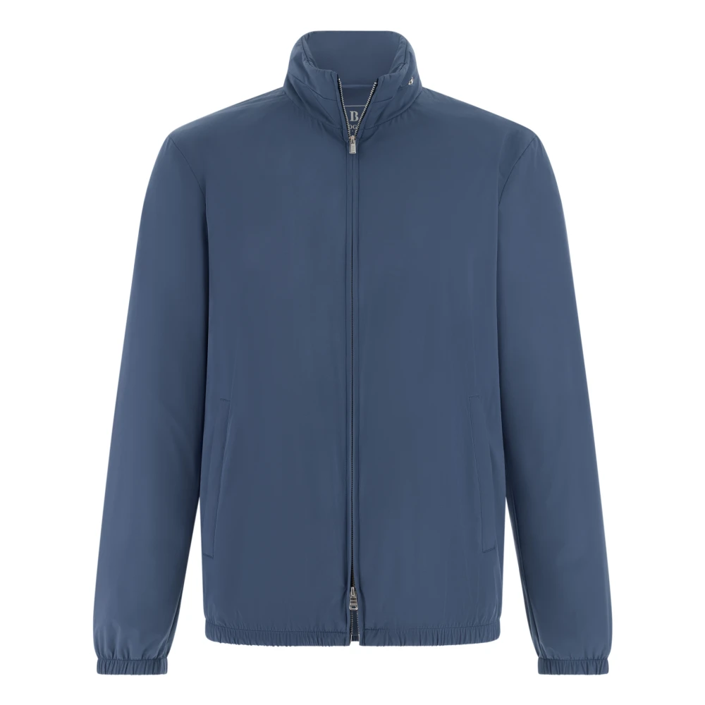 Boggi Milano Mannelijk Blauw Jassen Heren, S, Technical Fabric Bomber Jacket