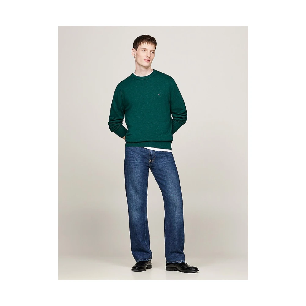Tommy Hilfiger Groene Gebreide Trui Regular Fit Green Heren