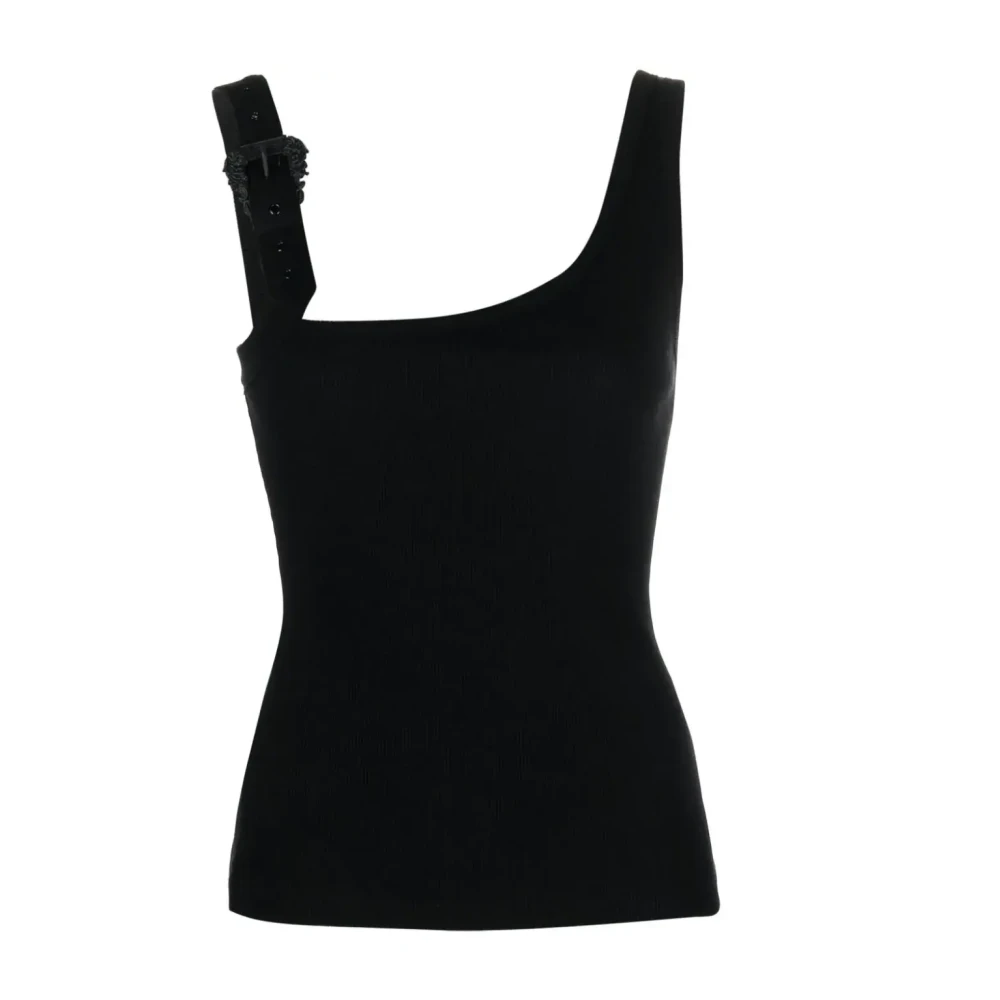 Versace Jeans Couture Zwarte T-shirts & Polos voor vrouwen Black Dames