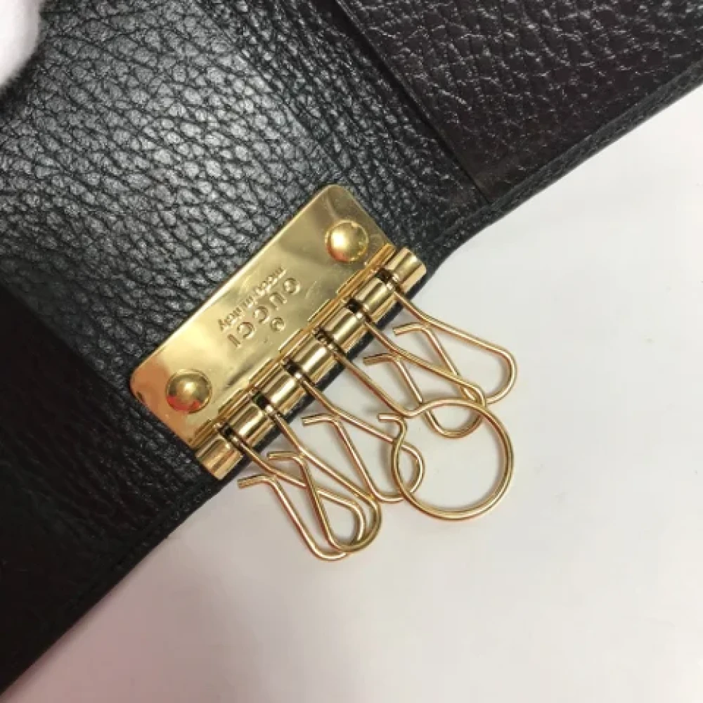 Gucci Vintage Pre-owned Leather key-holders Black Dames
