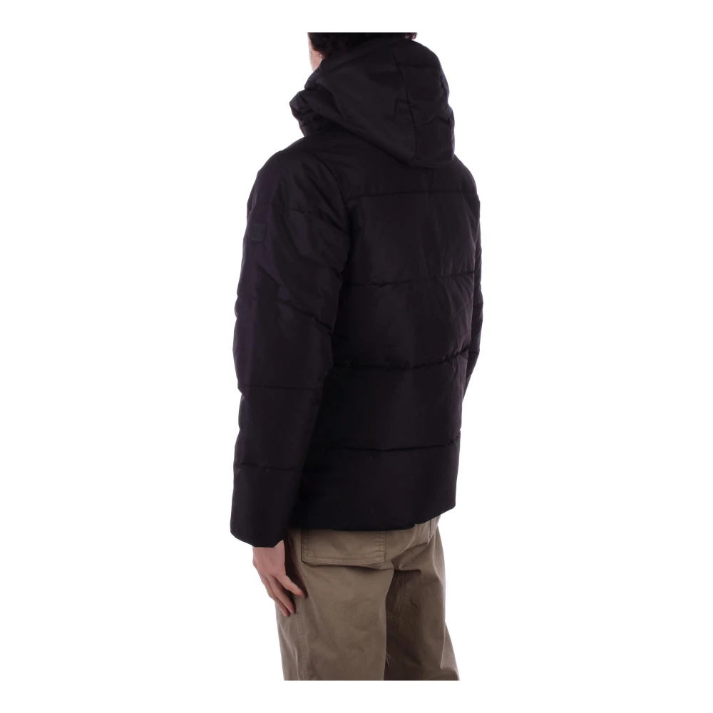 Only & Sons Zwarte jas met capuchon rits zakken Black Heren