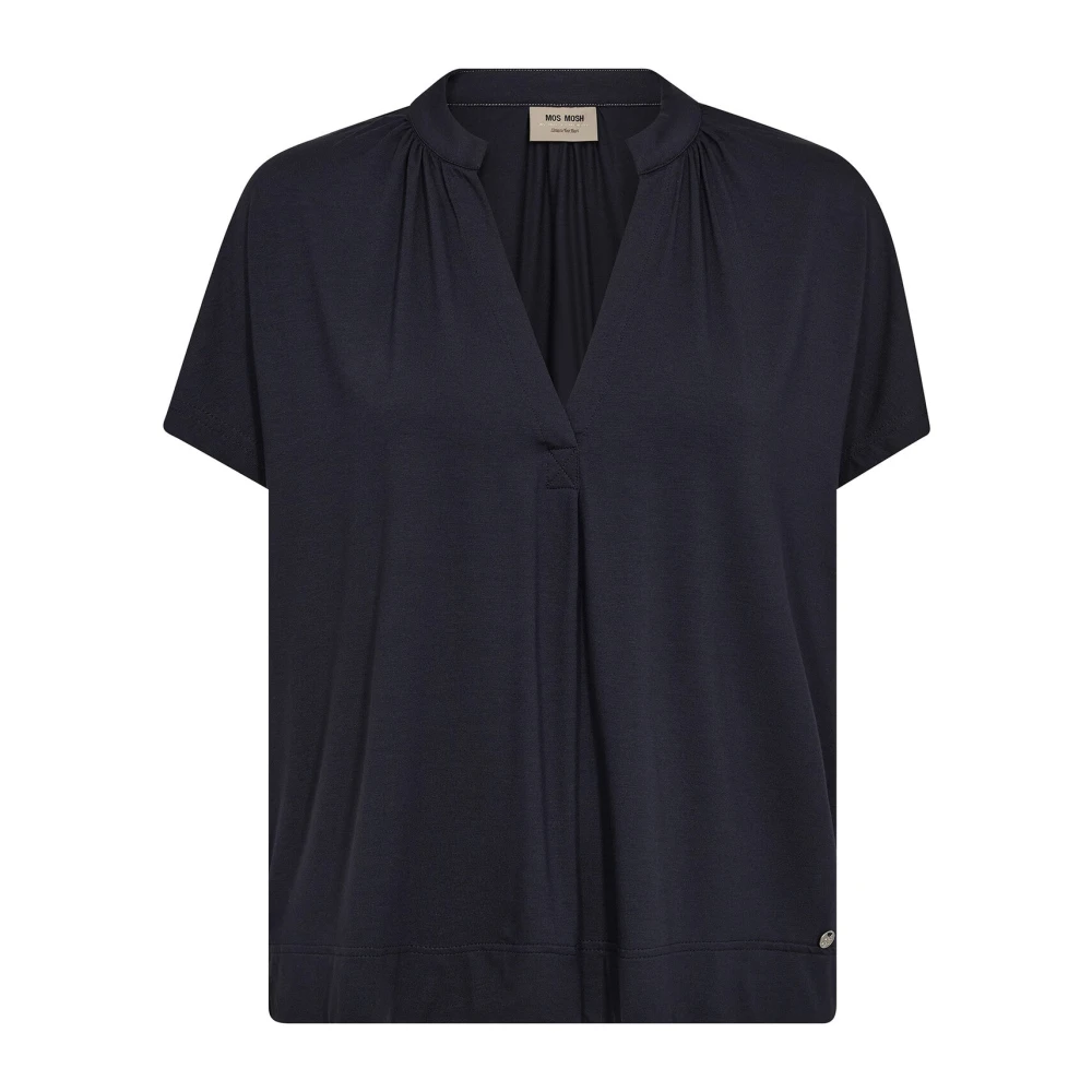 Mos Mosh Women's Blue Blouses, Xs, Navy Tee Top Salute Silhouette