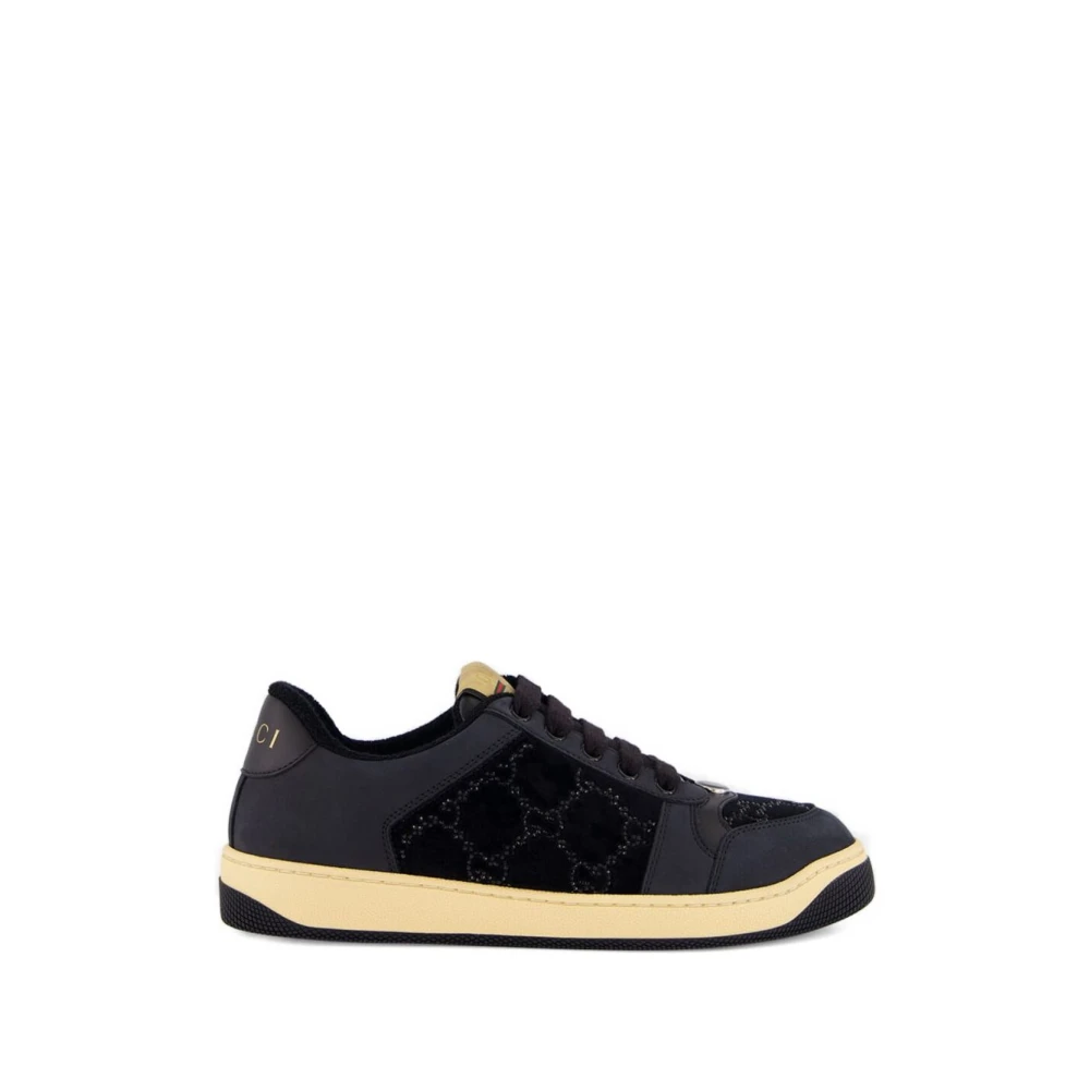 Gucci Women's Black Sneakers, 4 1/2 Uk, Gg Crystal Screener Sneaker
