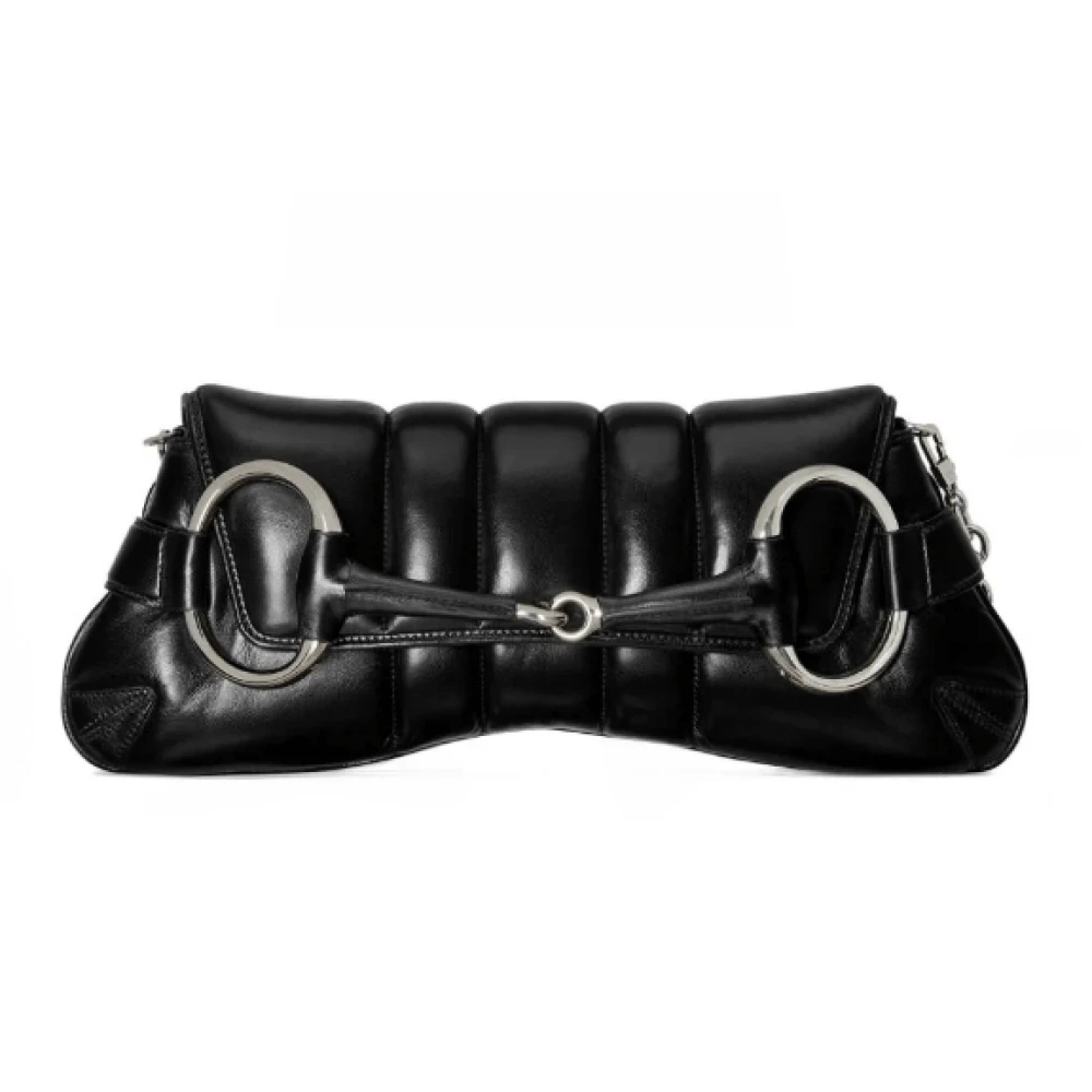 Gucci Gewatteerde Horsebit Kettingtas Black Dames