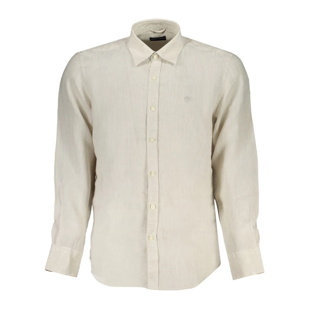 North Sails Beige Overhemd met Lange Mouwen en Italiaanse Kraag Beige Heren