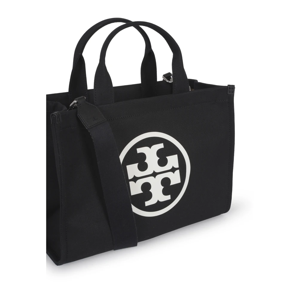 TORY BURCH Canvas Small Tote in Zwart Black Dames