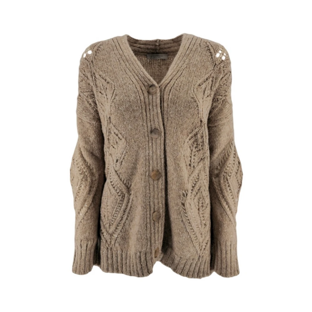 D.Exterior Bruine Gebreide Vest met Openingen Brown Dames