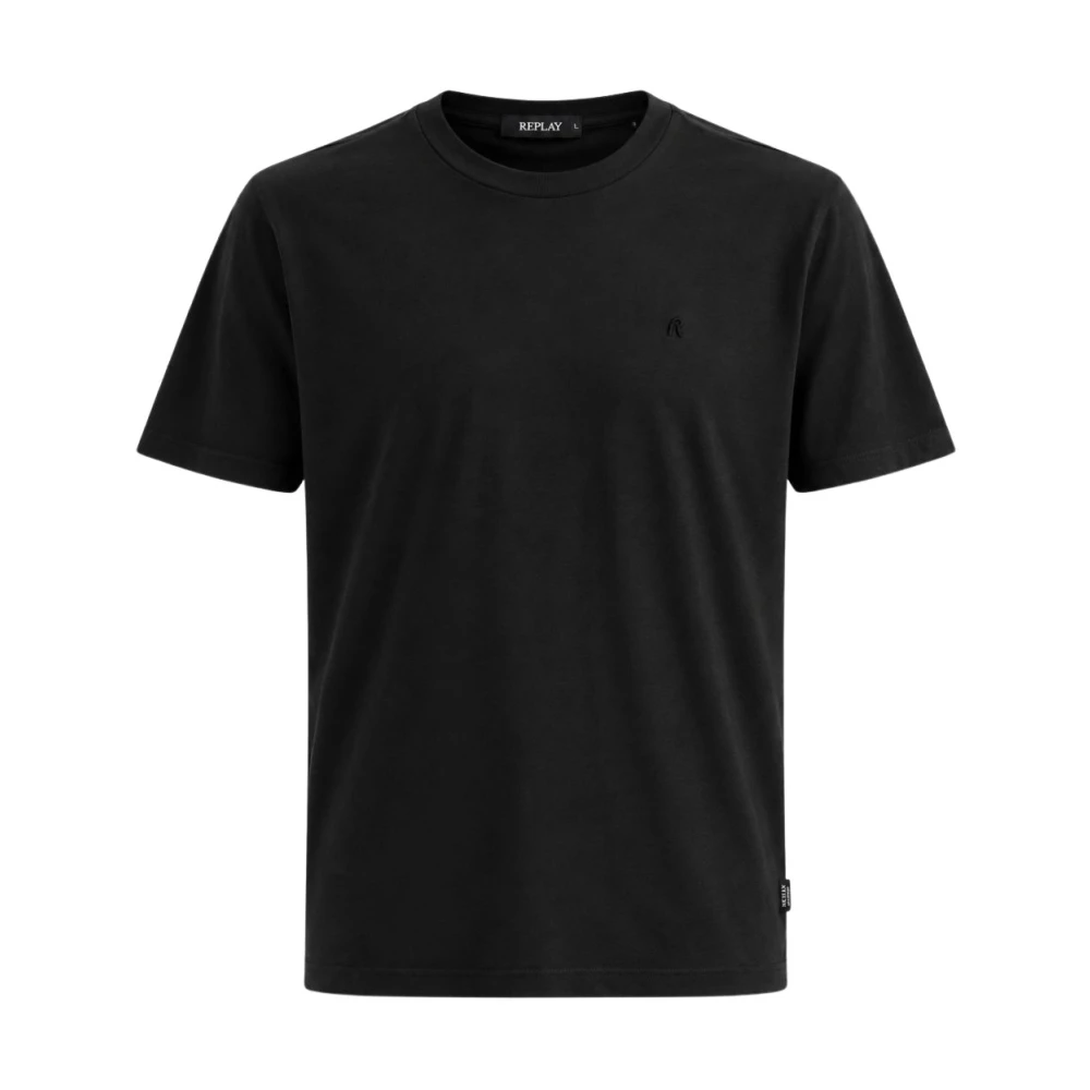 Replay Uomo Nero - T-Shirt A Maniche Corte Girocollo In Cotone - Tops - M - Immagine 4