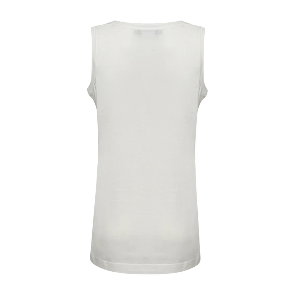 Dolce & Gabbana Katoenen Logo Print Tanktop White Dames