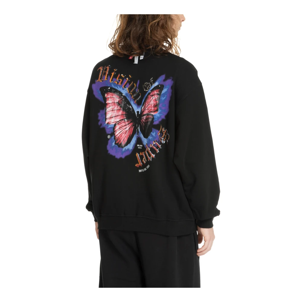 Vision OF Super Gebloemd Butterfly Sweatshirt met Logo Borduursels Black Heren