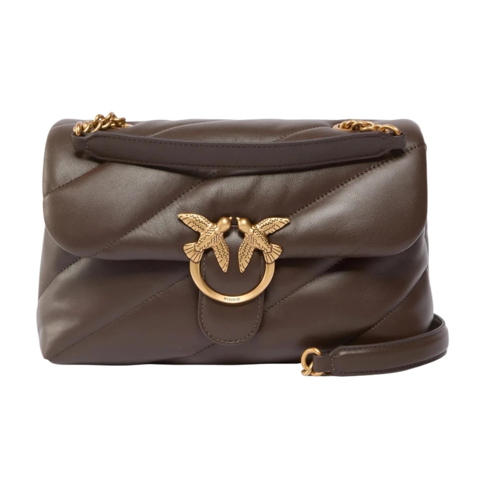 Pinko Matelassé Shoulder Bag - Female - Shoulder Bags - Brown - One Size - Bags - Image 3
