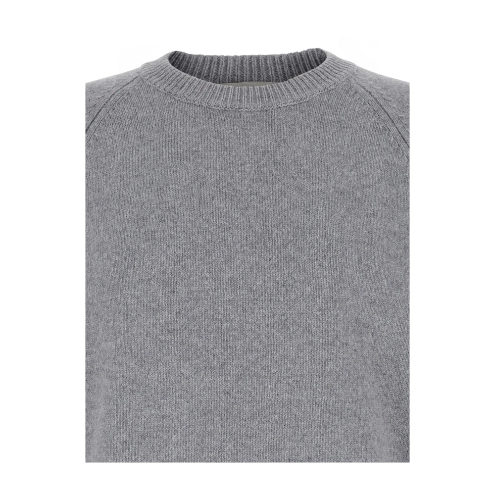 La Fileria Grijze Kasjmier Trui Girocollo Stijl Gray Heren