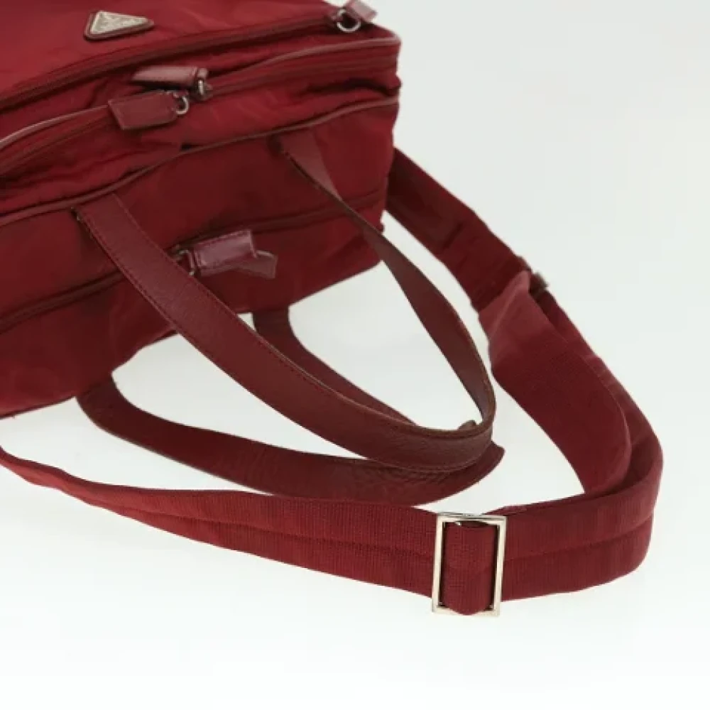 Prada Vintage Pre-owned Nylon travel-bags Red Dames