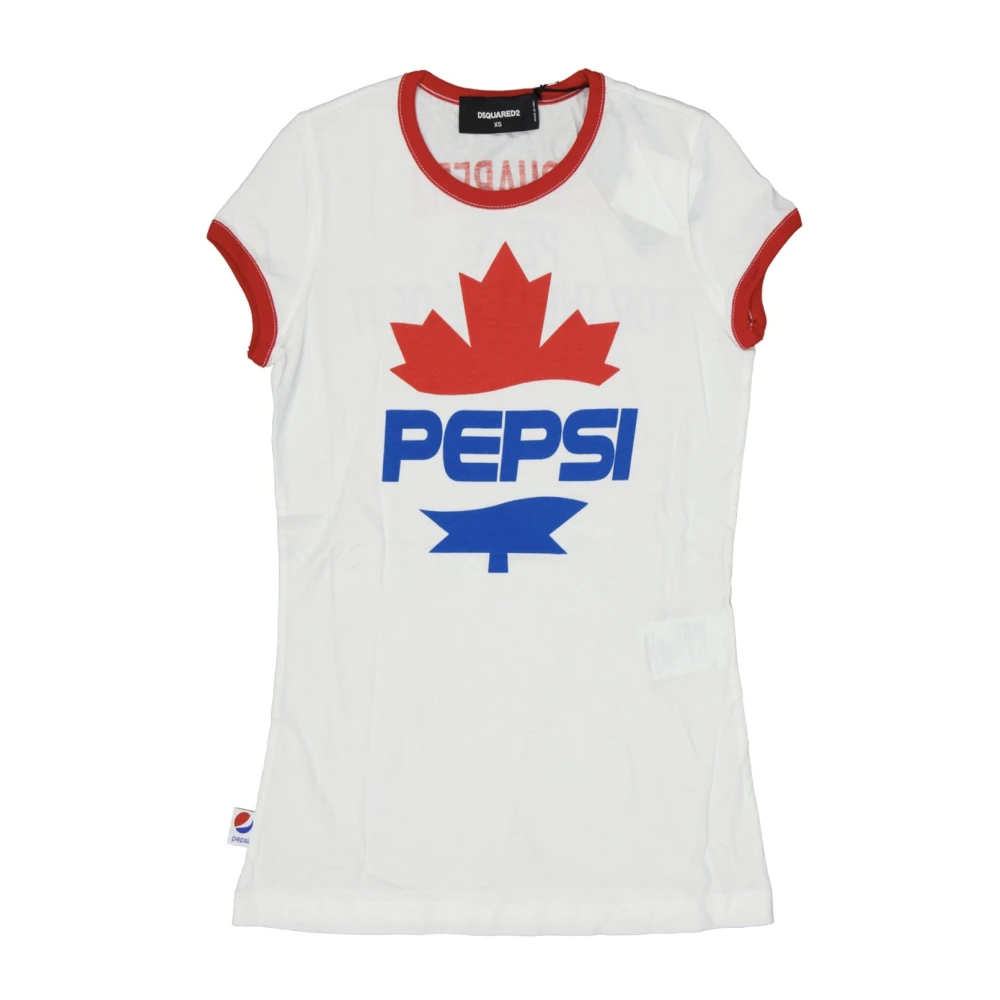 Dsquared2 Witte Katoenen T-shirt met Pepsi Print White