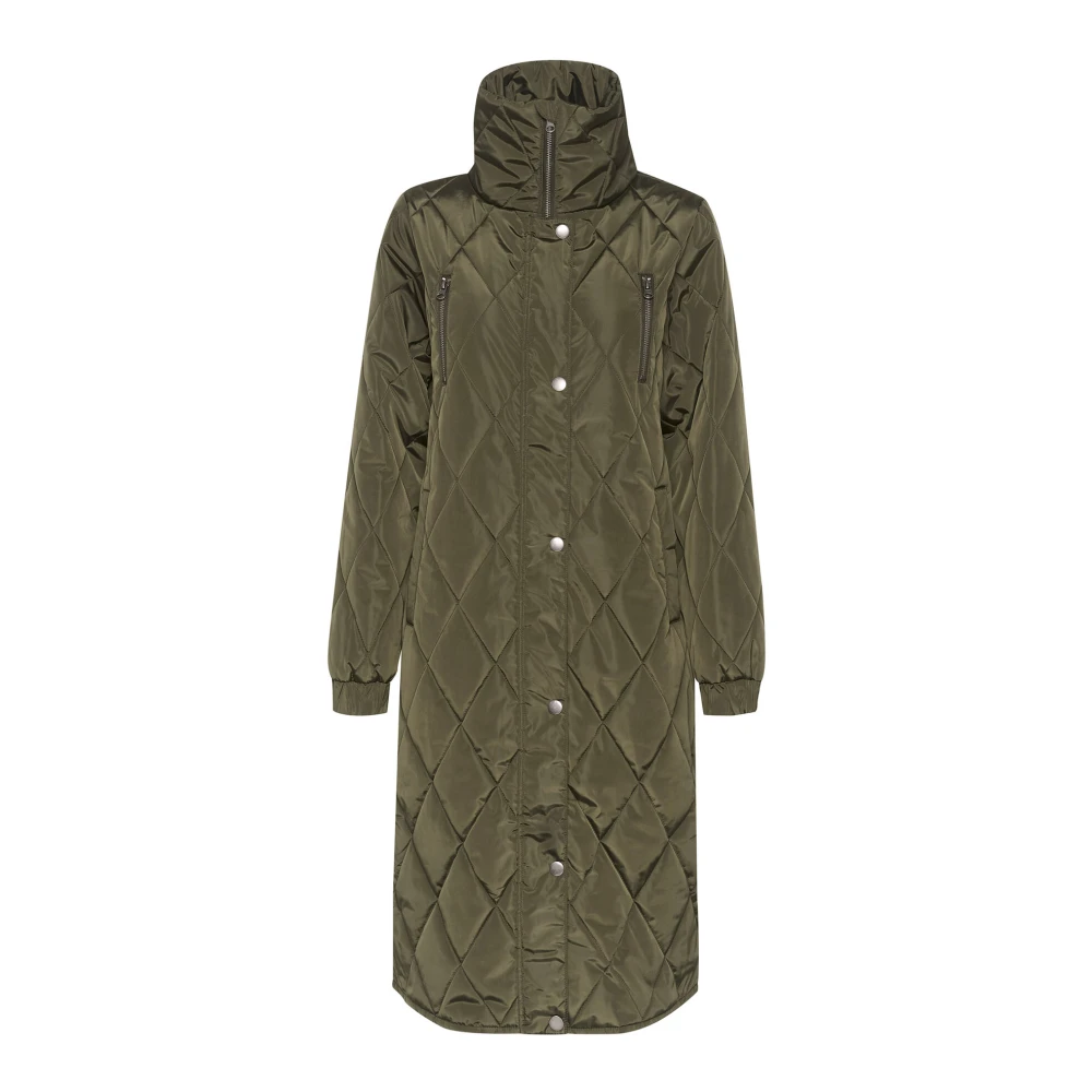 Kaffe Quilt Jacket Forest Night Stijlvol Ontwerp Green Dames