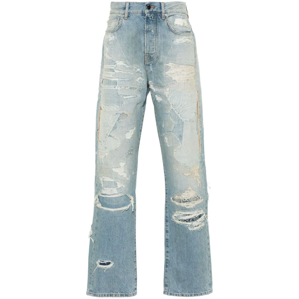 Amiri Lichtblauwe Versleten Denim Jeans Blue Heren