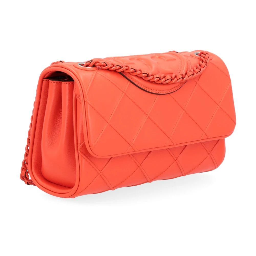 TORY BURCH Zachte gewatteerde schoudertas in Amarena kleur Orange Dames