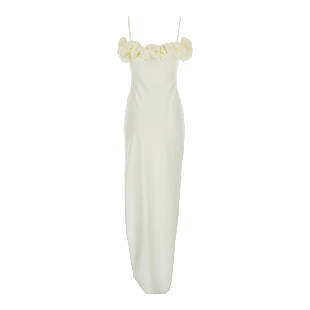 Coperni Witte Mouwloze Lange Jurk met Gerimpeld Detail White Dames