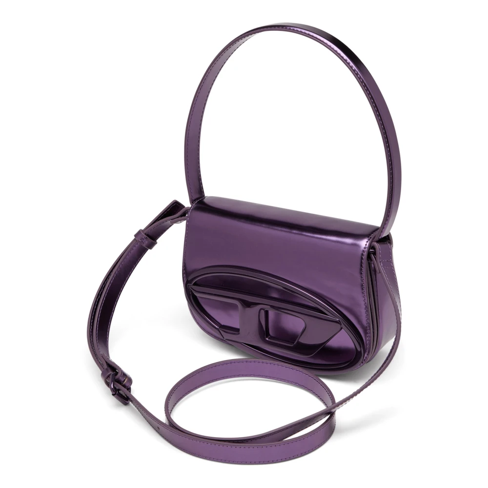 Diesel Paarse Leren Crossbody Tas Purple Dames