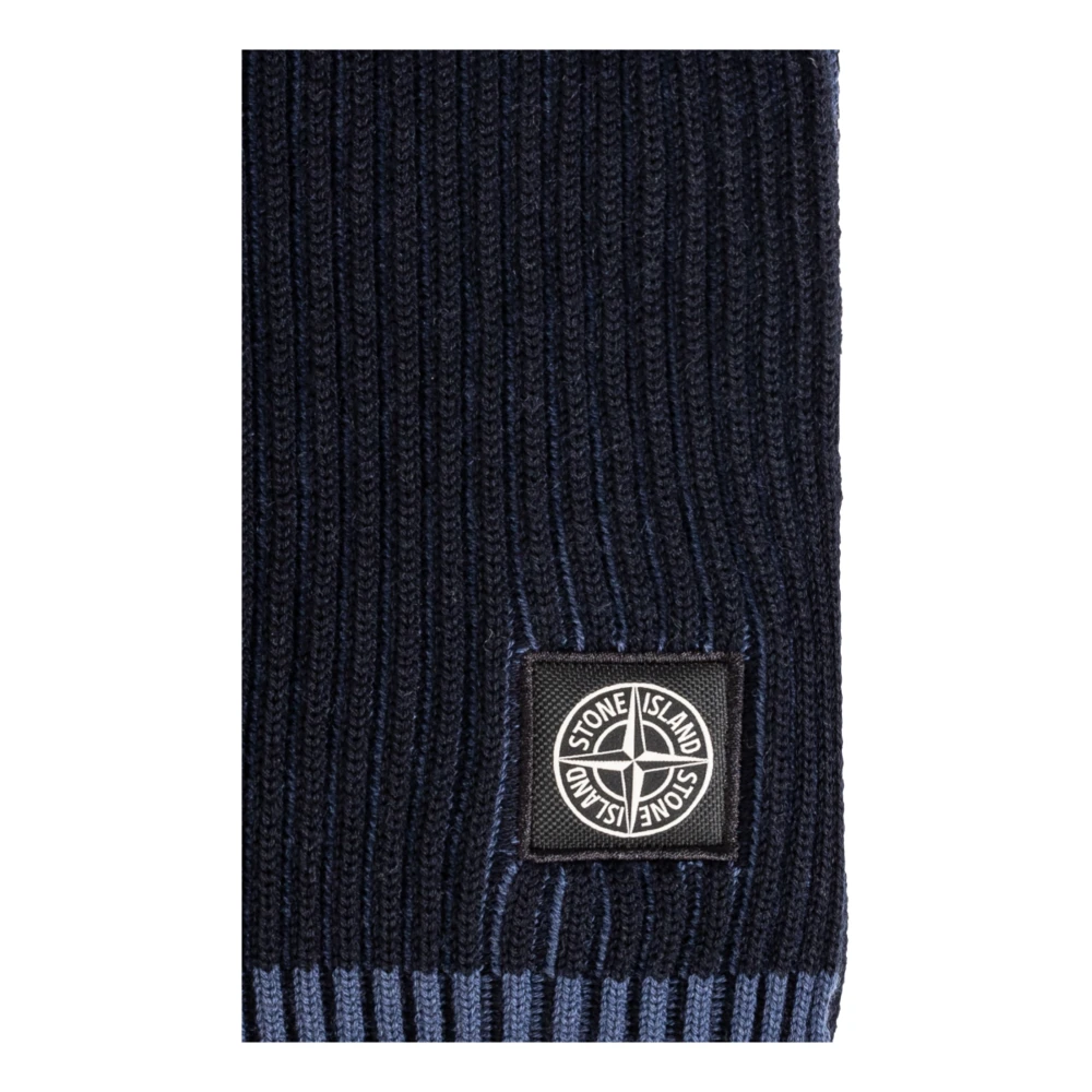 Stone Island Geribbelde Sjaal Blue Heren