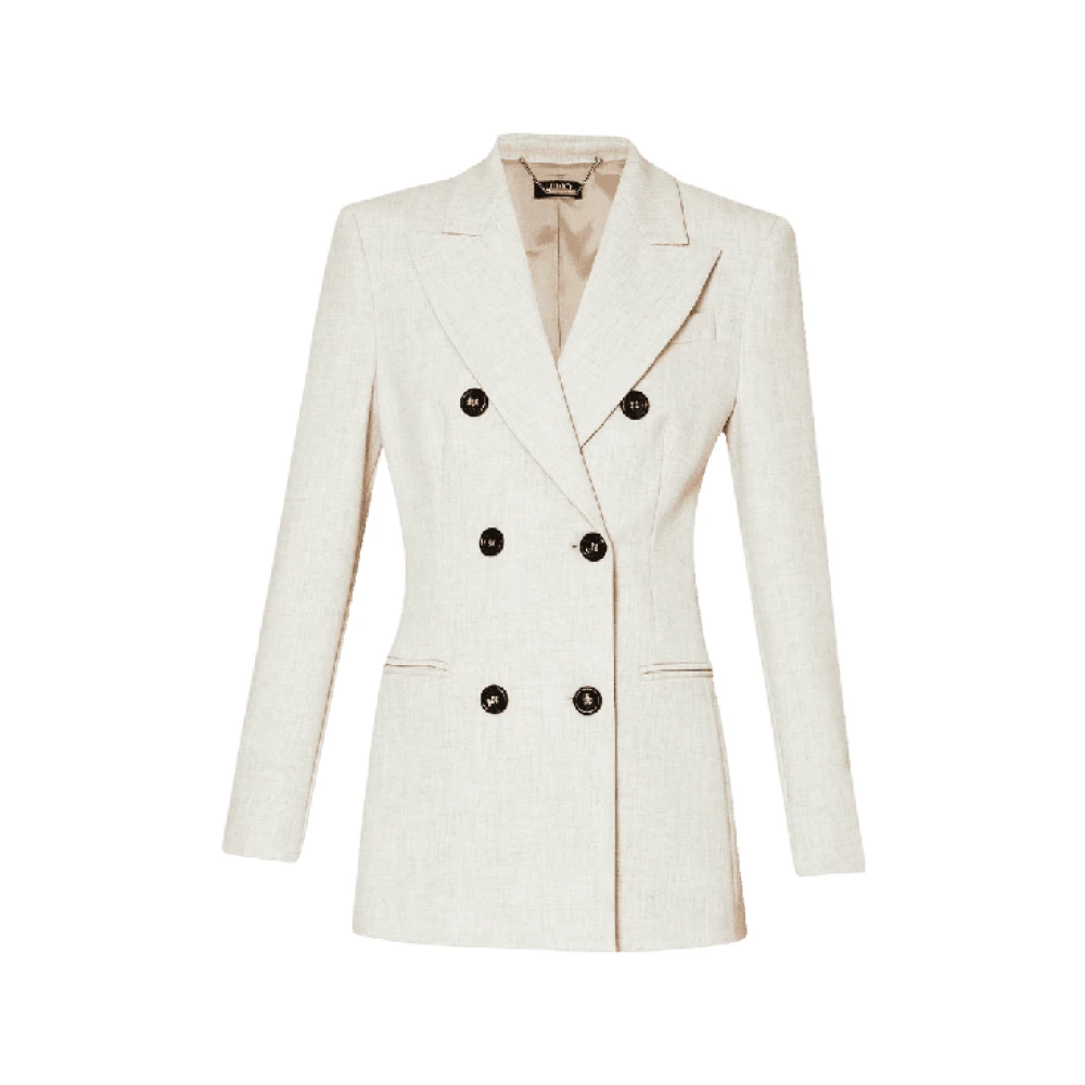Liu Jo Dubbelborst Greige Flanel Blazer Beige Dames