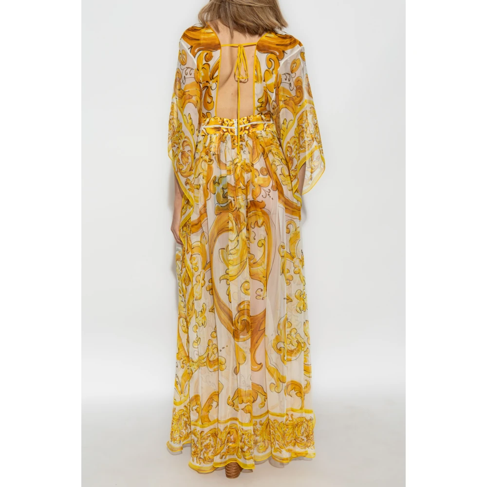 Dolce & Gabbana Jurk met Majolica-print Yellow Dames