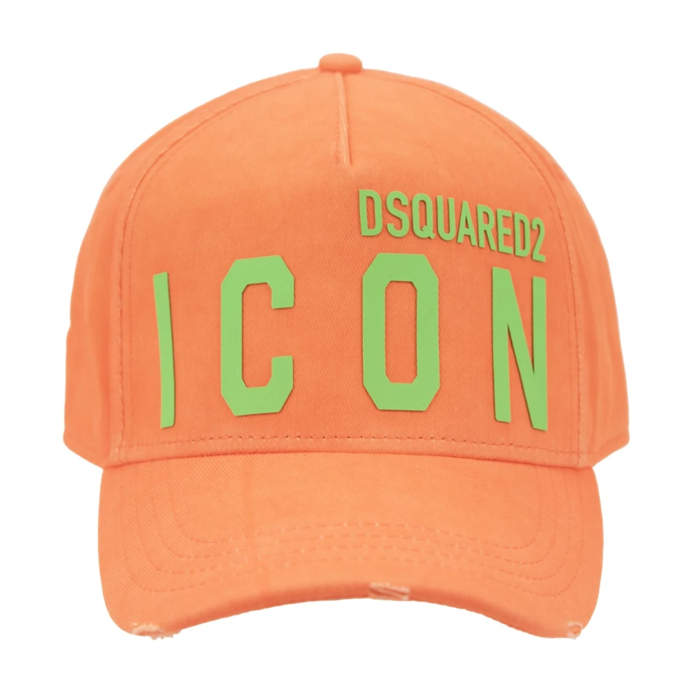 Dsquared2 Unisex Orange Icon Baseball Cap With Buckle Closure