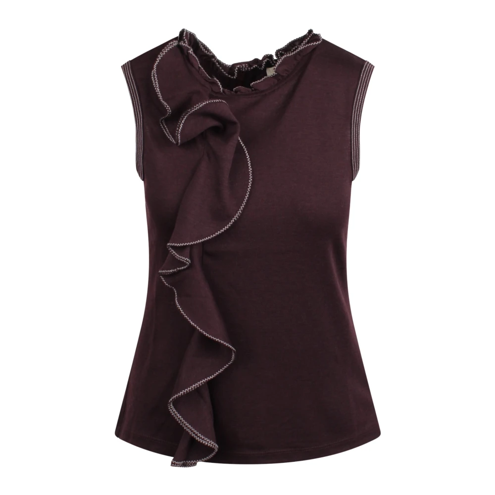 Ulla Johnson Mouwloze Top met Ruches Purple Dames