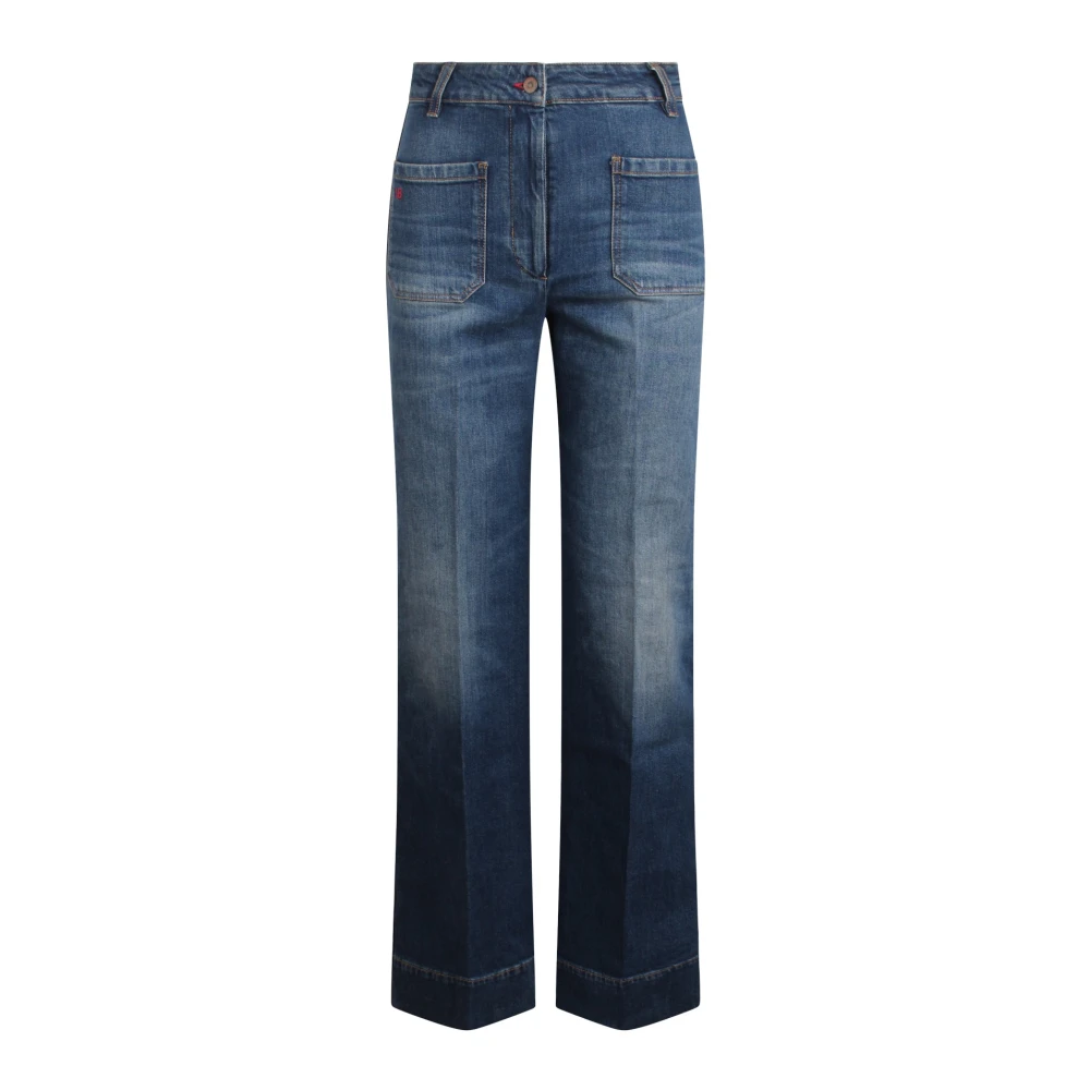 Victoria Beckham Alina Jeans met Logo Applicatie Blue Dames