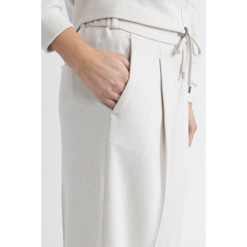 PESERICO Lurex fleece joggers White Dames