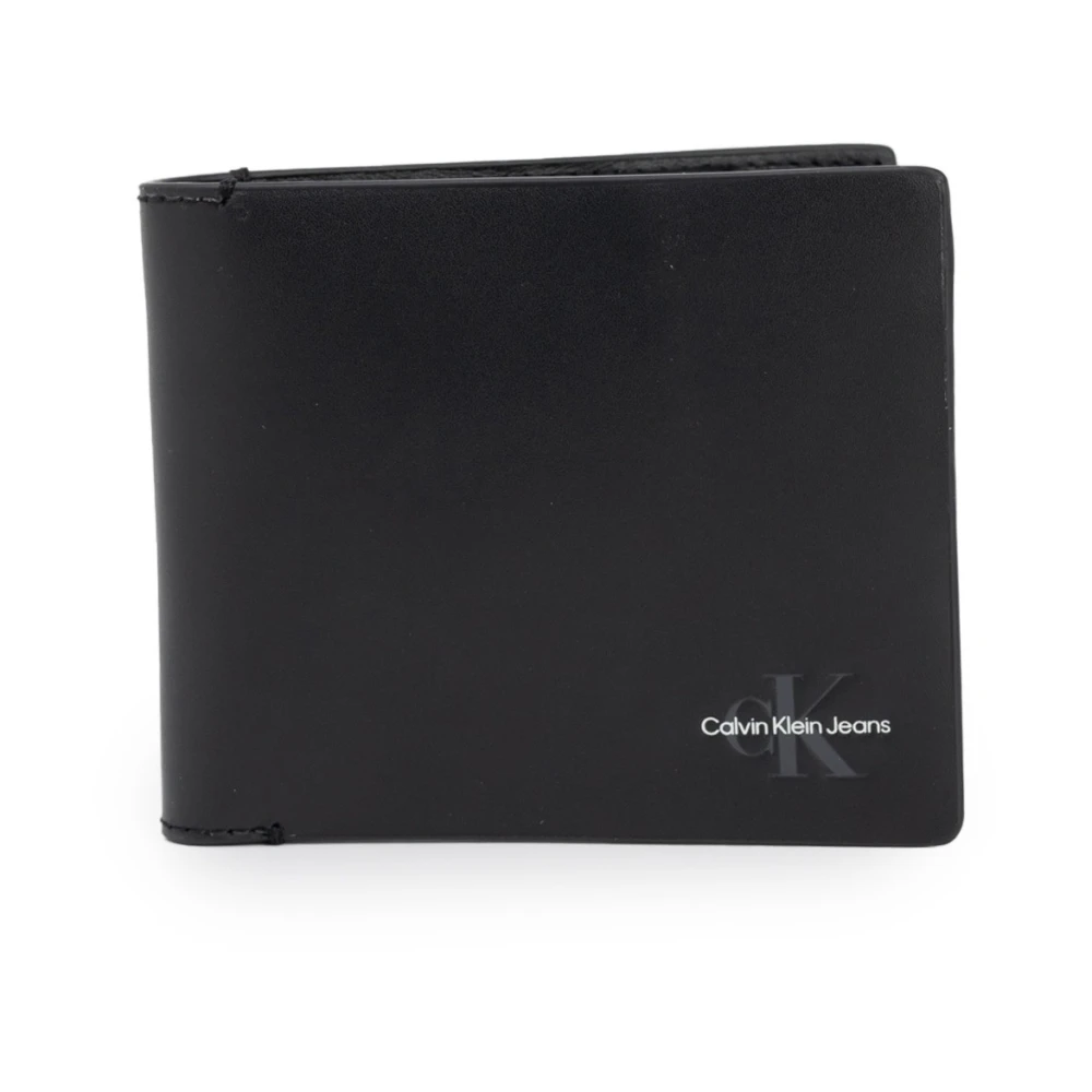 Calvin Klein Zwarte Leren Herenportemonnee Black Heren