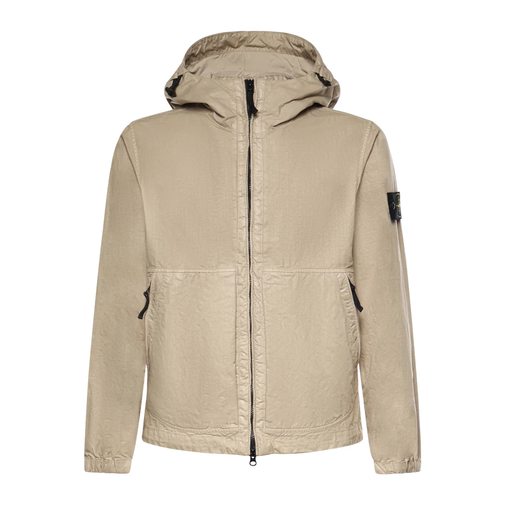 Stone Island Brown Light Jackets, Male, M, Nylon Panama-Tc Jacket