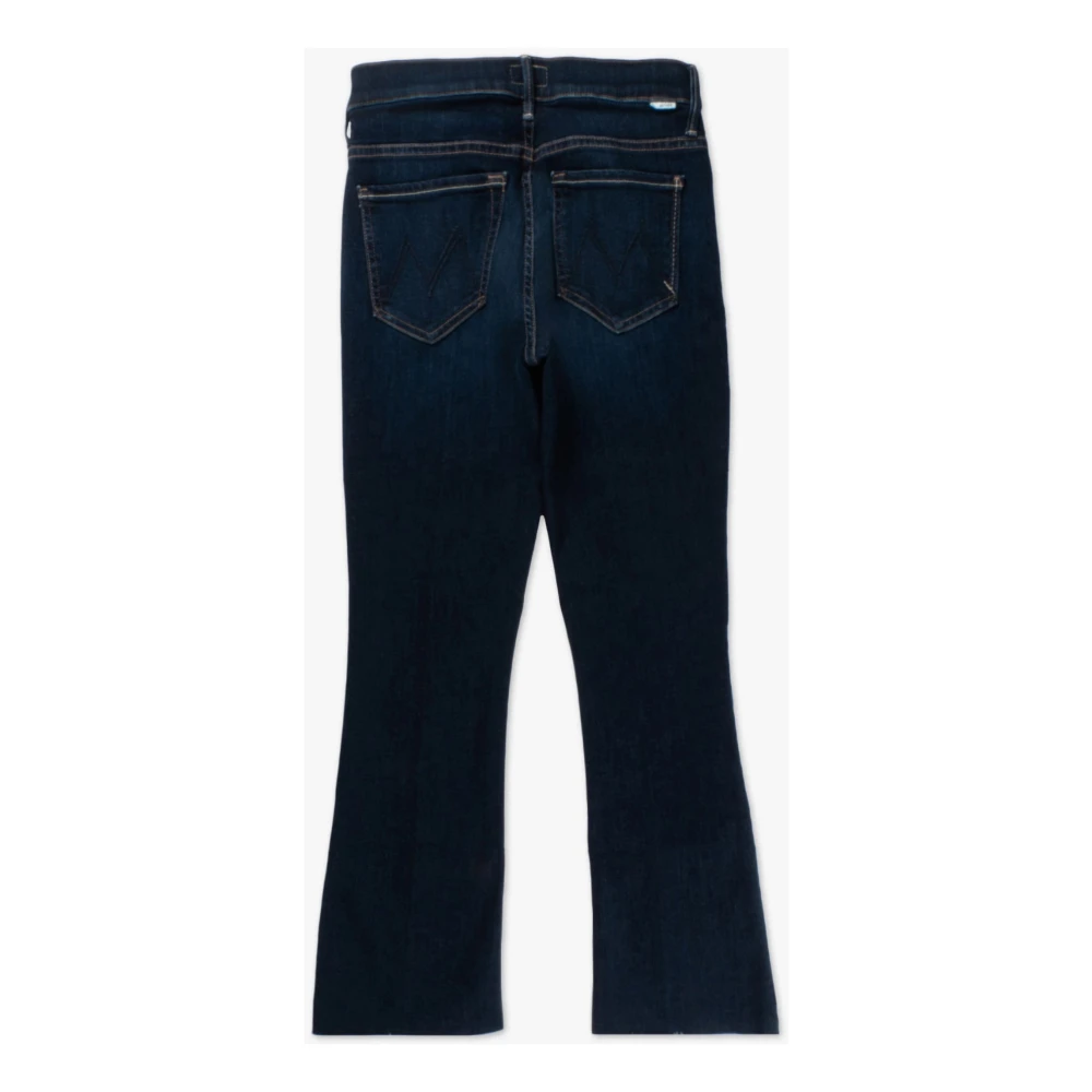 Mother Moderne Fray Straight Cropped Jeans Blue Dames