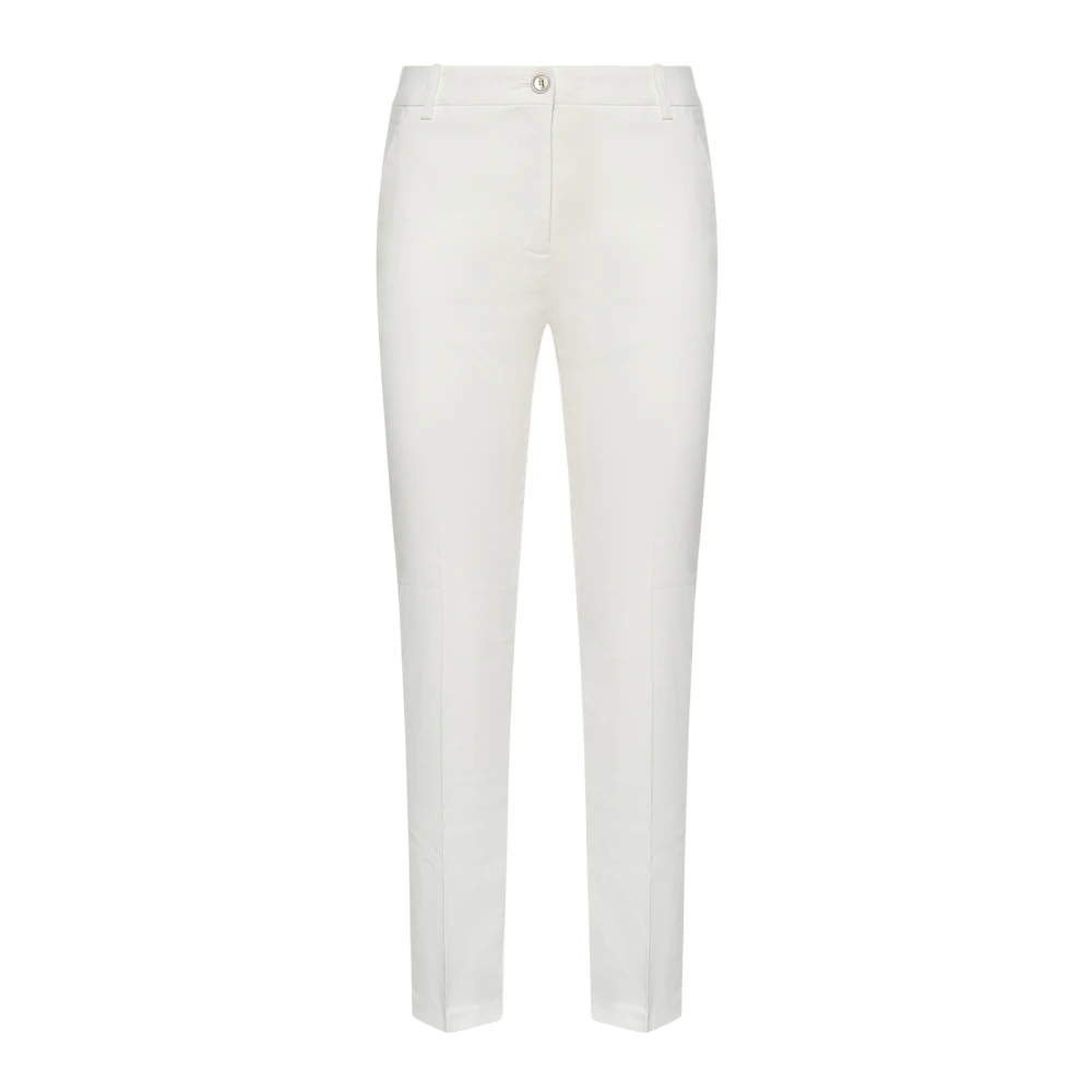 Pinko Women's White Slim-Fit Trousers, S, Slim-Fit Trousers