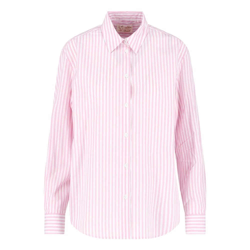 Mc2 Saint Barth Women's Pink Shirts, L, Meredith Long Sleeve Shirt