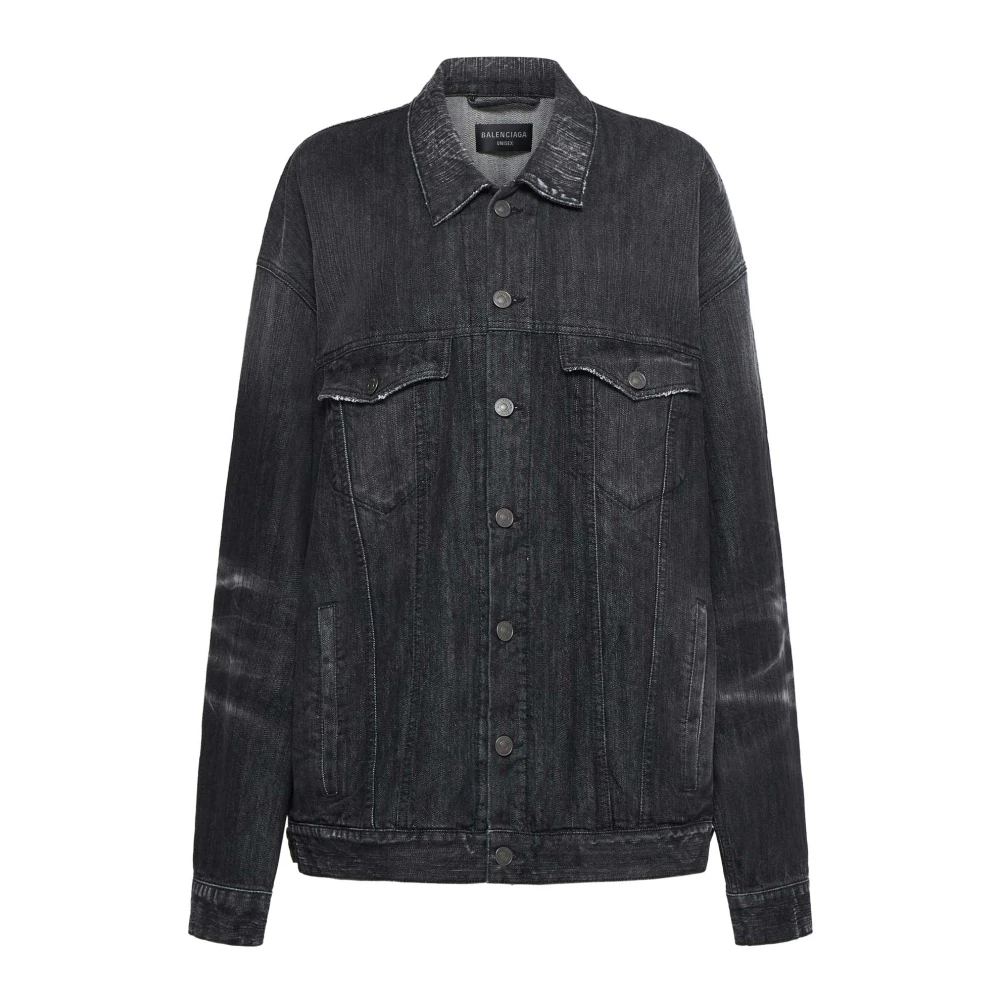 Balenciaga Oversized Unisex Denim Jacket Gray Dames