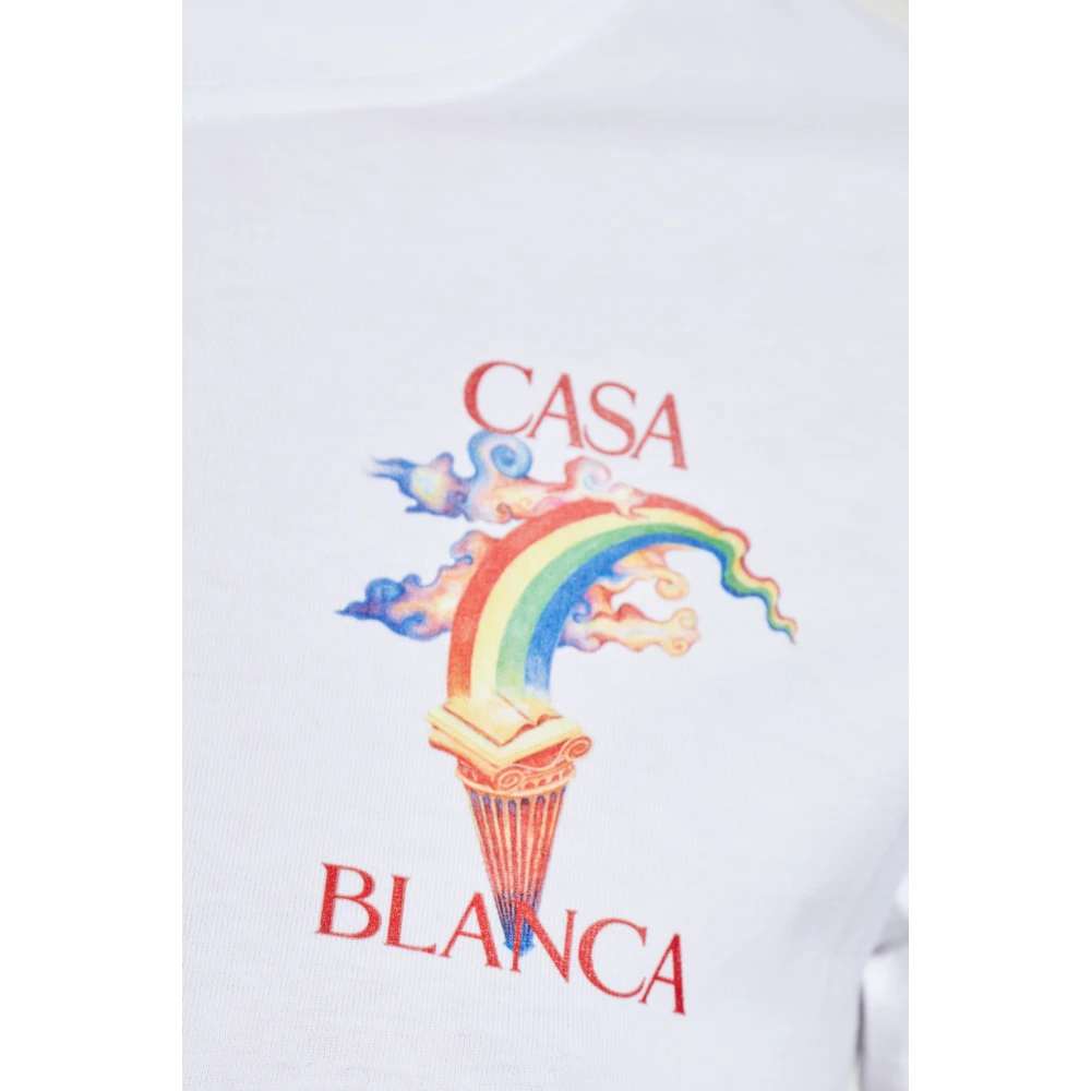 Casablanca Bedrukt T-shirt White Dames