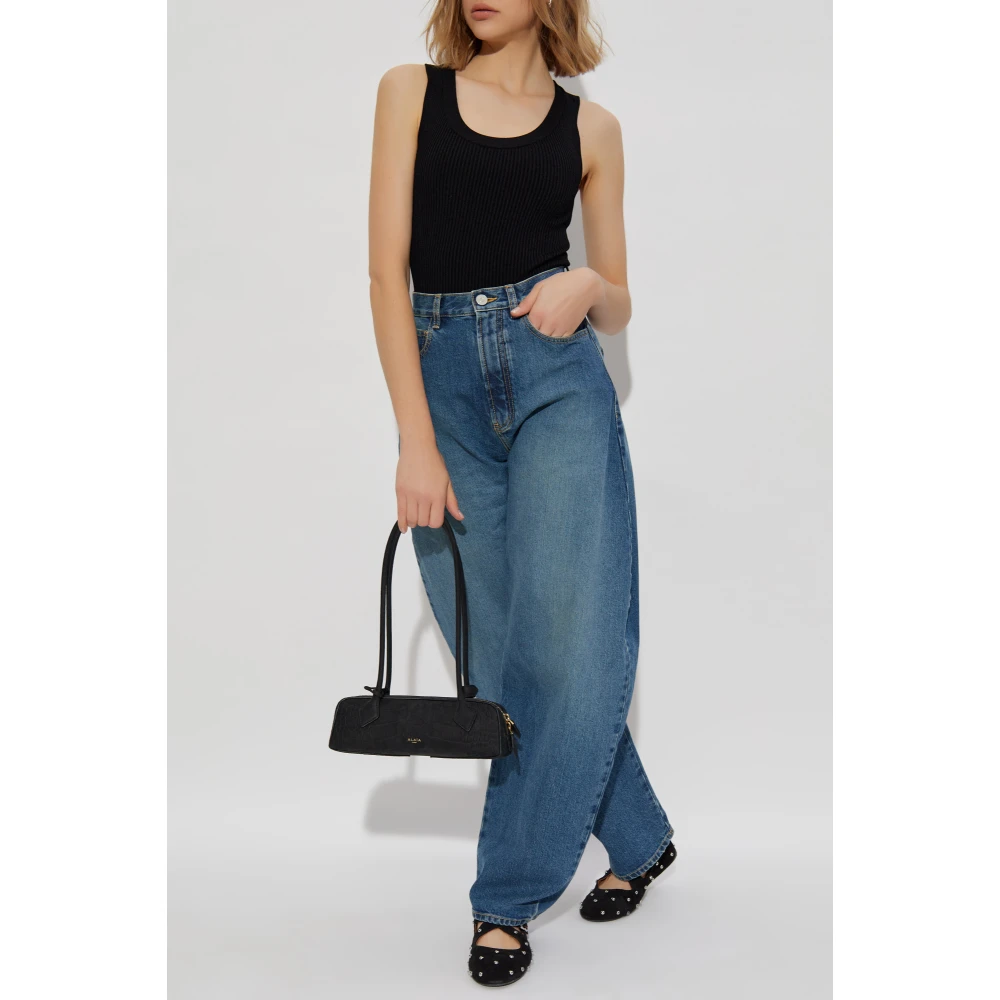 Alaïa Geribbeld body Black Dames