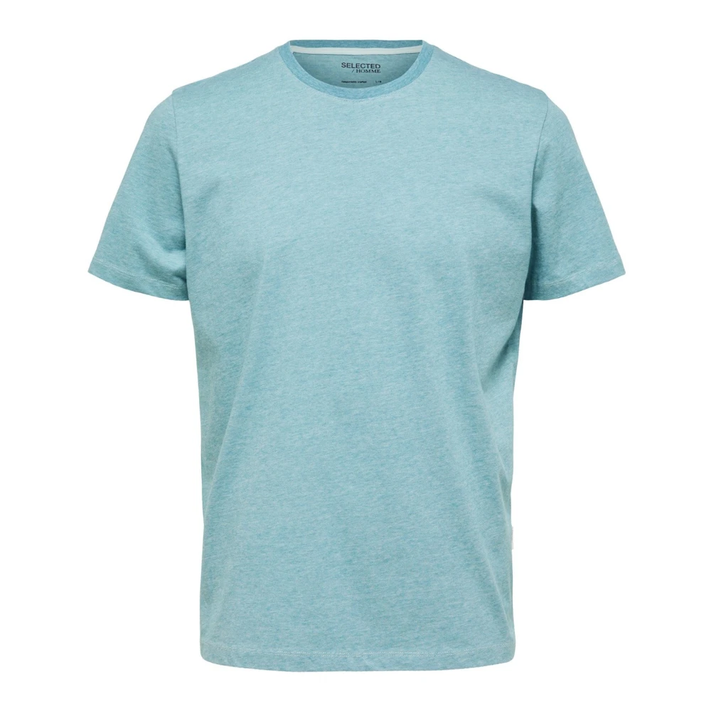 Selected Homme Tijdloos Melange T-shirt Blue Heren
