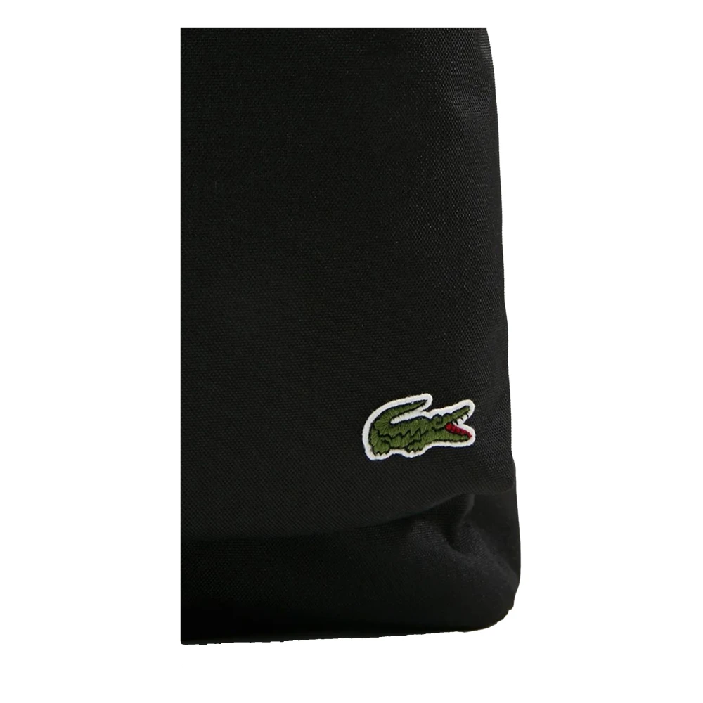 Lacoste Effen Kleur Rugzak met Krokodillenlogo Black Heren